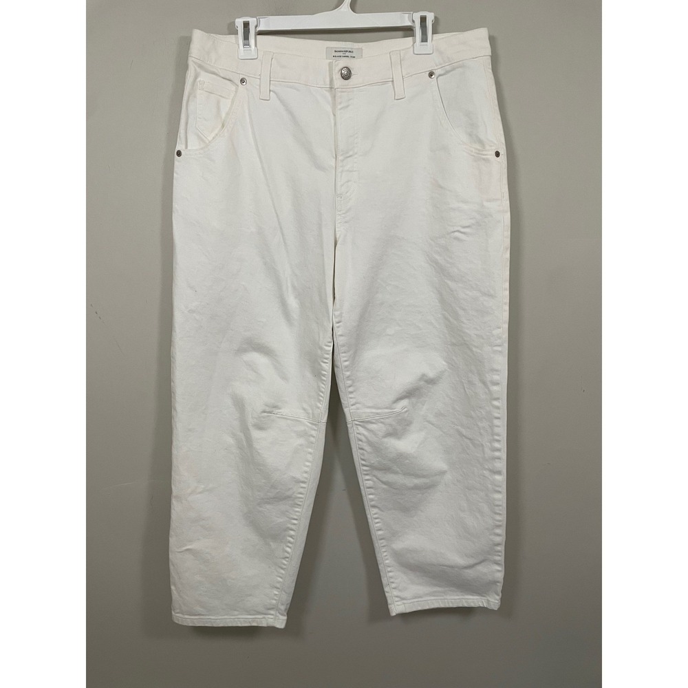 Banana Republic Factory Mid Rise Barrel Jean in Pure‎ White Size 31/12
